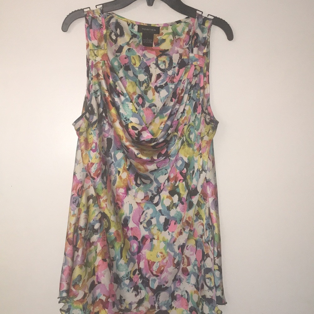 Cowl neck tank style shell